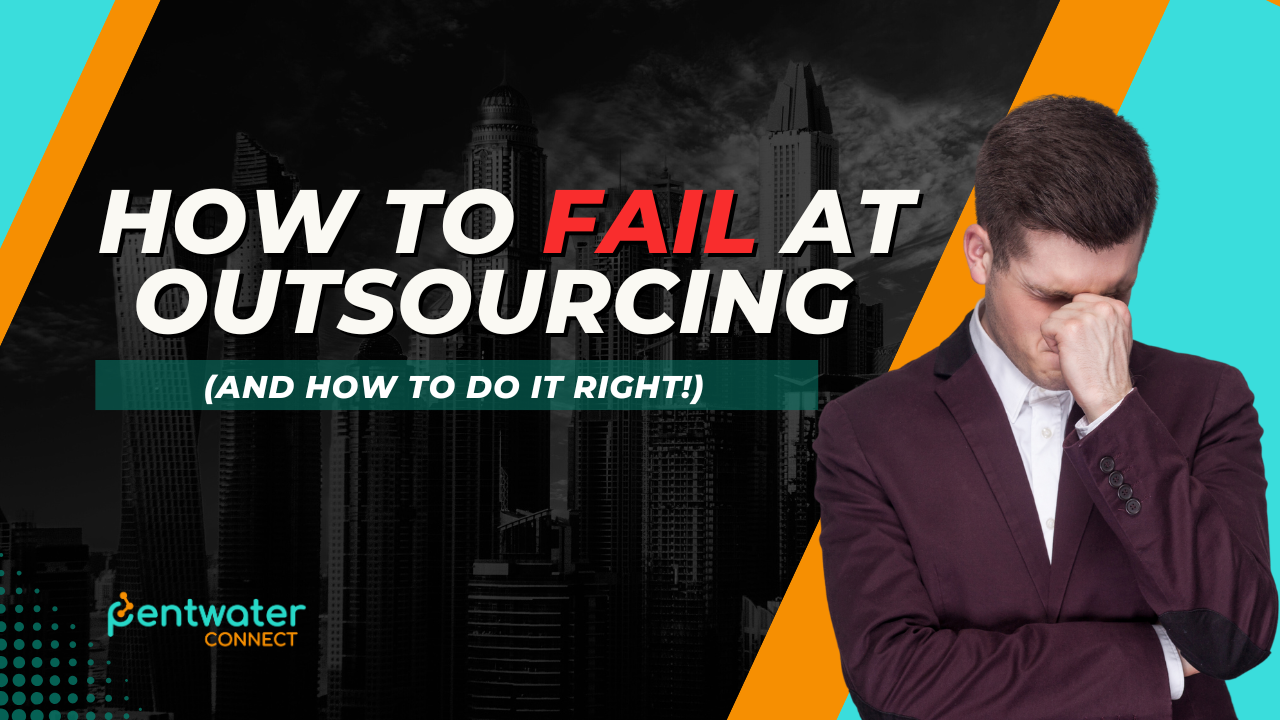 Frustrated businessman in suit covering his face, symbolizing common mistakes in outsourcing — visual for article on how to fail at outsourcing and how to avoid it.